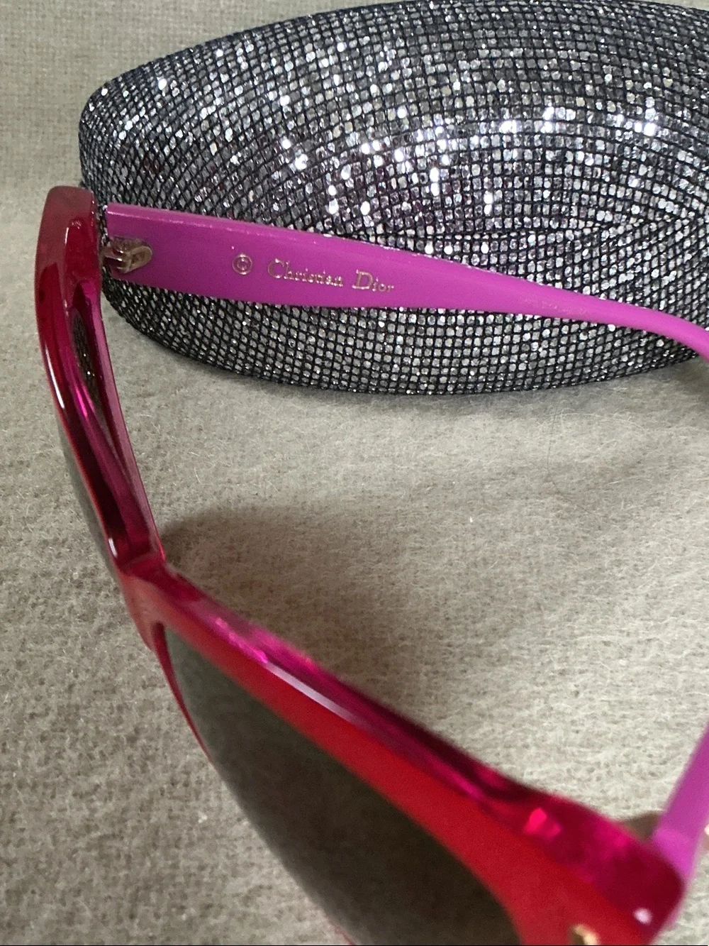 Dior Pink-Red Cat Eye Women's Sunglasses